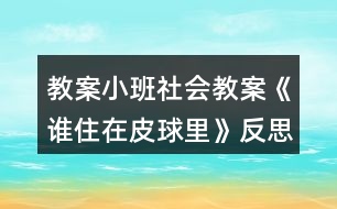 教案小班社會(huì)教案《誰(shuí)住在皮球里》反思