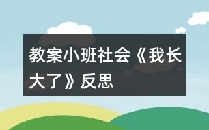 教案小班社會《我長大了》反思