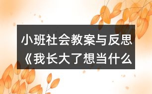 小班社會教案與反思《我長大了想當什么？》