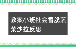 教案小班社會香脆蔬菜沙拉反思