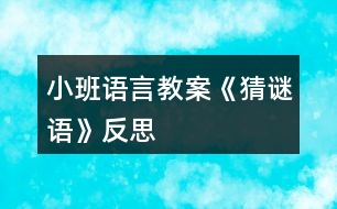 小班語言教案《猜謎語》反思