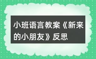 小班語(yǔ)言教案《新來(lái)的小朋友》反思