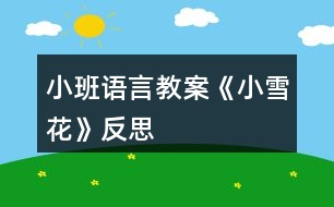 小班語言教案《小雪花》反思