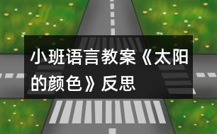 小班語言教案《太陽的顏色》反思