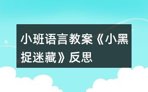 小班語言教案《小黑捉迷藏》反思