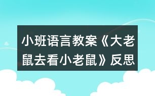 小班語言教案《大老鼠去看小老鼠》反思