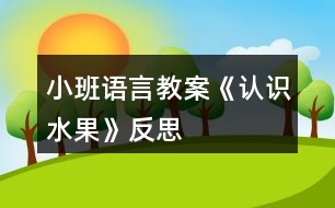 小班語言教案《認(rèn)識水果》反思