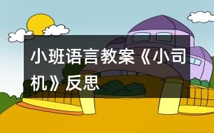 小班語言教案《小司機(jī)》反思