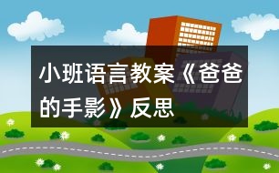 小班語言教案《爸爸的手影》反思