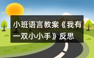 小班語言教案《我有一雙小小手》反思