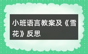 小班語言教案及《雪花》反思