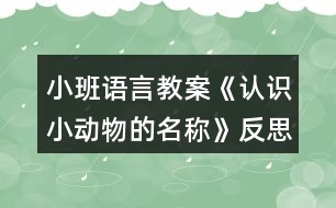 小班語言教案《認(rèn)識小動(dòng)物的名稱》反思