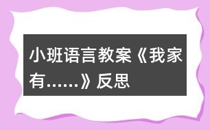 小班語言教案《我家有……》反思