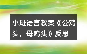 小班語(yǔ)言教案《公雞頭，母雞頭》反思