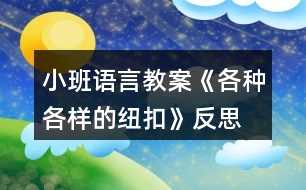 小班語言教案《各種各樣的紐扣》反思