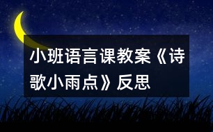 小班語言課教案《詩歌小雨點(diǎn)》反思