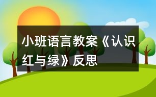 小班語言教案《認(rèn)識紅與綠》反思