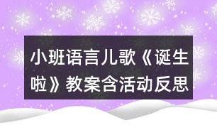 小班語言兒歌《誕生啦》教案含活動反思