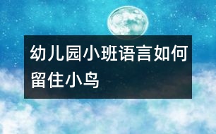 幼兒園小班語言：如何留住小鳥