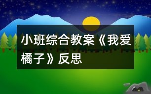 小班綜合教案《我愛橘子》反思