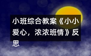 小班綜合教案《小小愛心，濃濃班情》反思