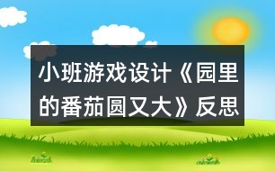 小班游戲設(shè)計(jì)《園里的番茄圓又大》反思