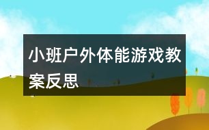 小班戶外體能游戲教案反思