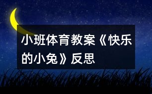 小班體育教案《快樂的小兔》反思