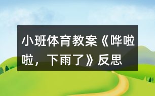 小班體育教案《嘩啦啦，下雨了》反思