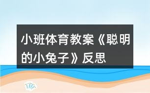 小班體育教案《聰明的小兔子》反思