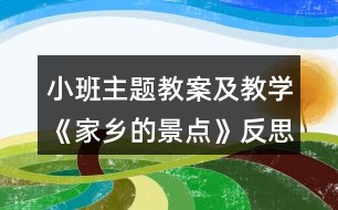 小班主題教案及教學(xué)《家鄉(xiāng)的景點》反思