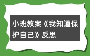 小班教案《我知道保護(hù)自己》反思