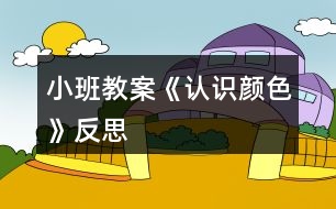 小班教案《認(rèn)識(shí)顏色》反思