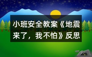 小班安全教案《地震來了，我不怕》反思