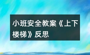 小班安全教案《上下樓梯》反思