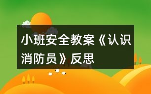 小班安全教案《認識消防員》反思