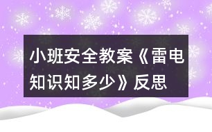 小班安全教案《雷電知識知多少》反思