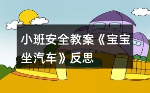 小班安全教案《寶寶坐汽車》反思