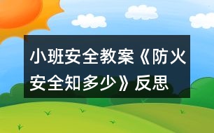 小班安全教案《防火安全知多少》反思