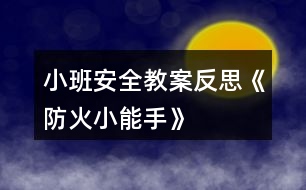 小班安全教案反思《防火小能手》