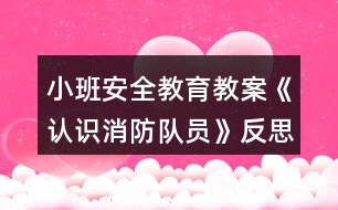 小班安全教育教案《認(rèn)識消防隊員》反思