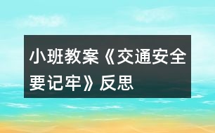 小班教案《交通安全要記牢》反思