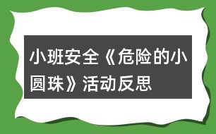 小班安全《危險(xiǎn)的小圓珠》活動(dòng)反思