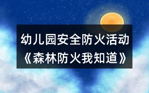 幼兒園安全防火活動《森林防火我知道》小班教案反思