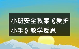 小班安全教案《愛護小手》教學(xué)反思