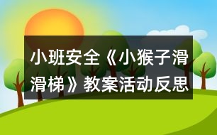 小班安全《小猴子滑滑梯》教案活動反思