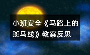 小班安全《馬路上的斑馬線》教案反思