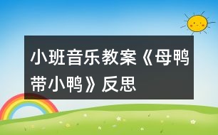 小班音樂(lè)教案《母鴨帶小鴨》反思