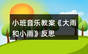 小班音樂教案《大雨和小雨》反思