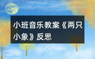 小班音樂(lè)教案《兩只小象》反思